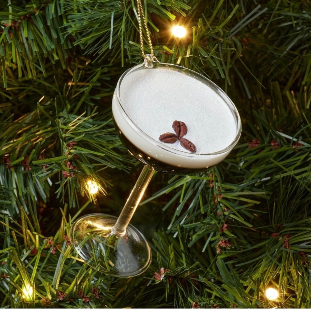❤️ WONDERSHOP GLASS ESPRESSO MARTINI CHRISTMAS TREE ORNAMENT NEW